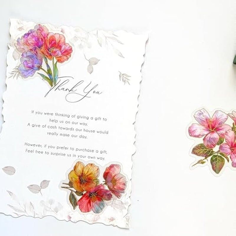 Sparkly Flower Stickers - 30 Pcs Clear PET Glitter Nature Plant Floral Stickers for Scrapbook, Journal, Junk Journal, Collage - Holographic Transparent for Resin, Craft, Scrapbook Supplies - Image 3